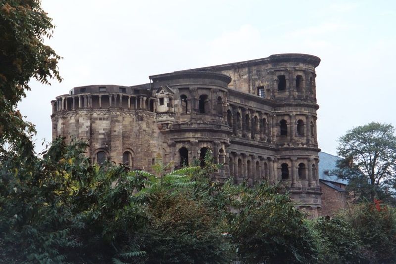 The Roman city was wrapped by a 4-mile wall enclosing an area slightly over one mile square. There were five gates but only this one, the Po