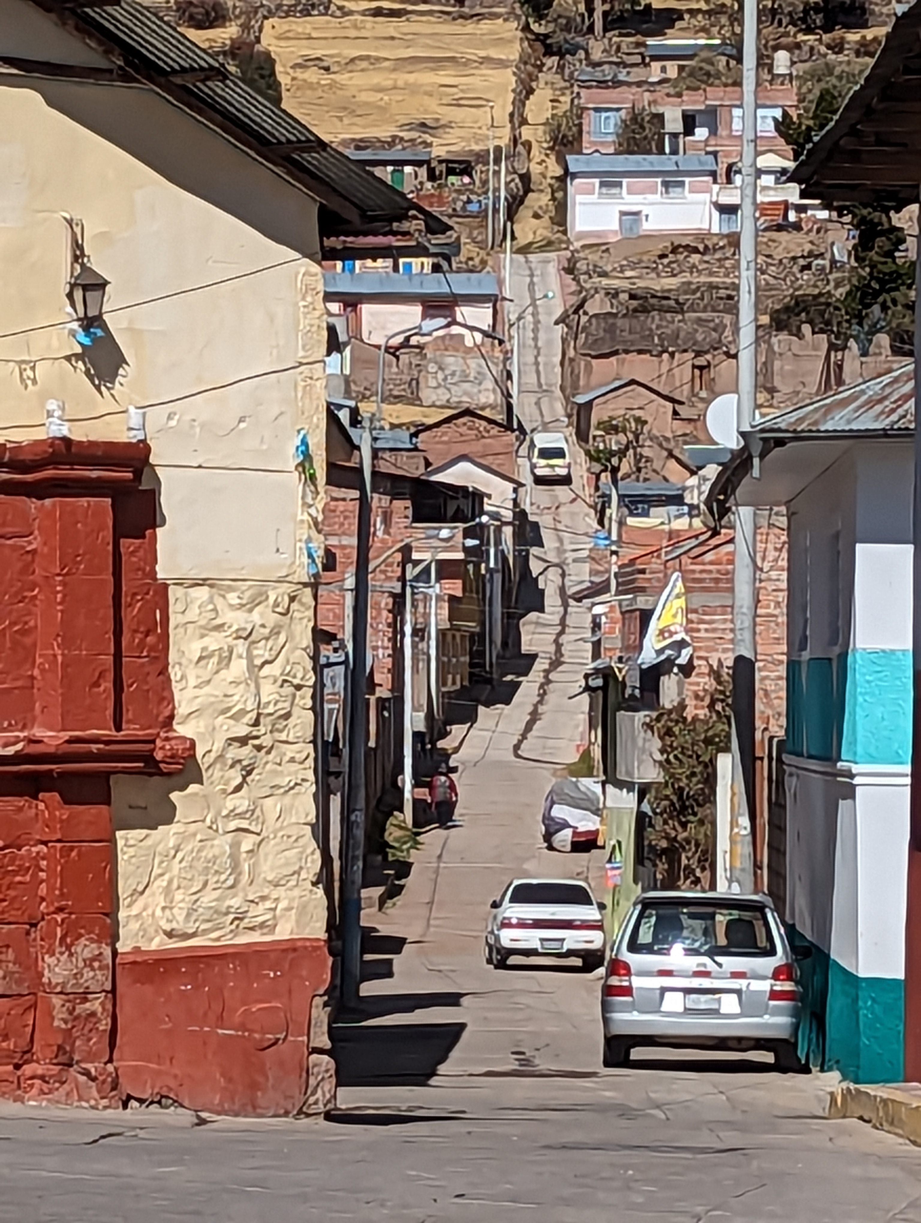 Streets run up steep hills.