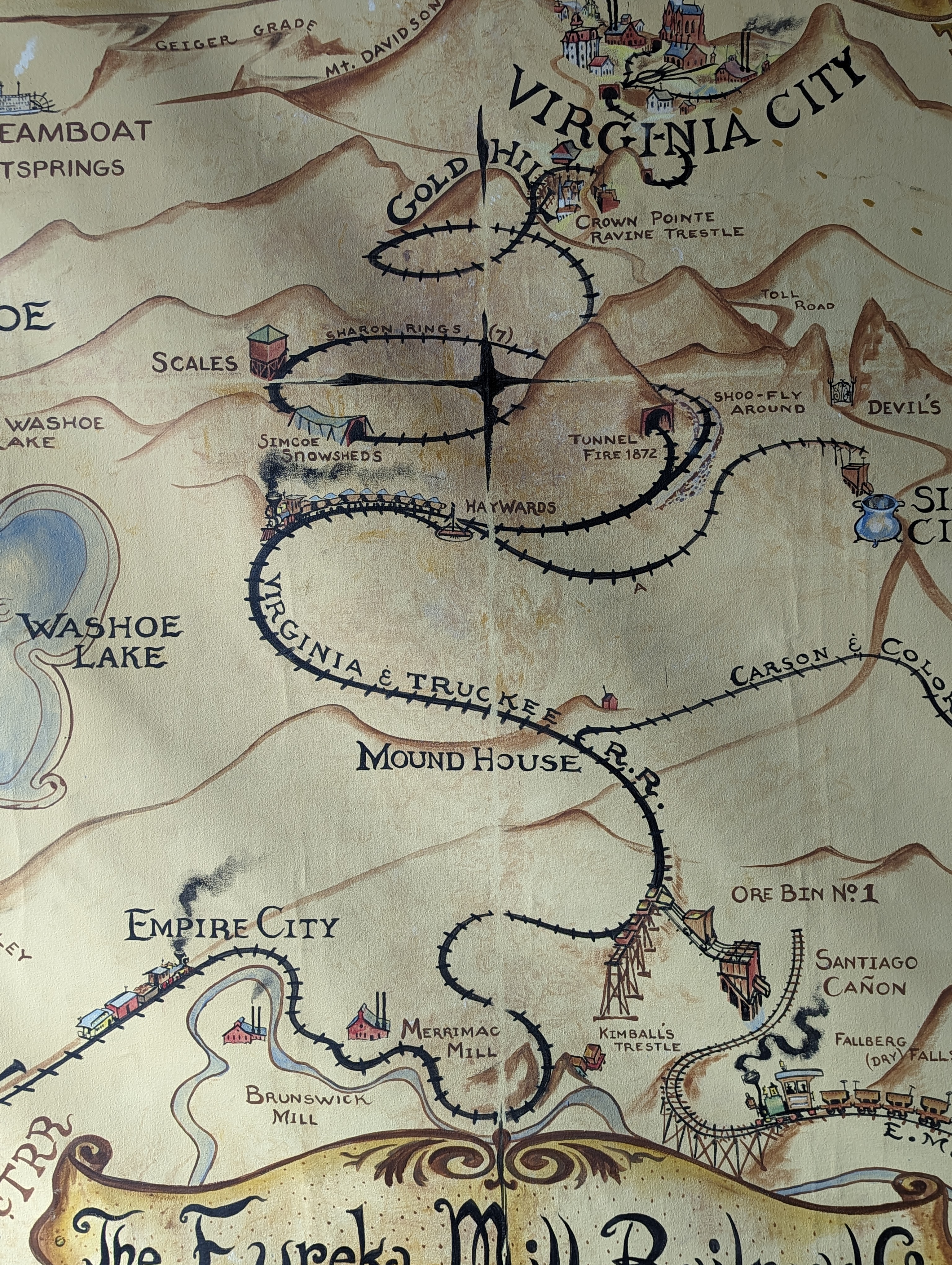 Dramamine available on request.  Empire City is just east of Carson City, where the railroad stopped between Reno and Virginia City.