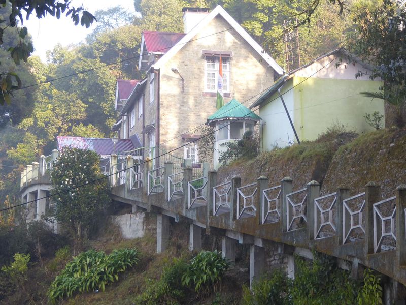 Here's the house. The walkway seems designed to carry a procession of pachyderms.