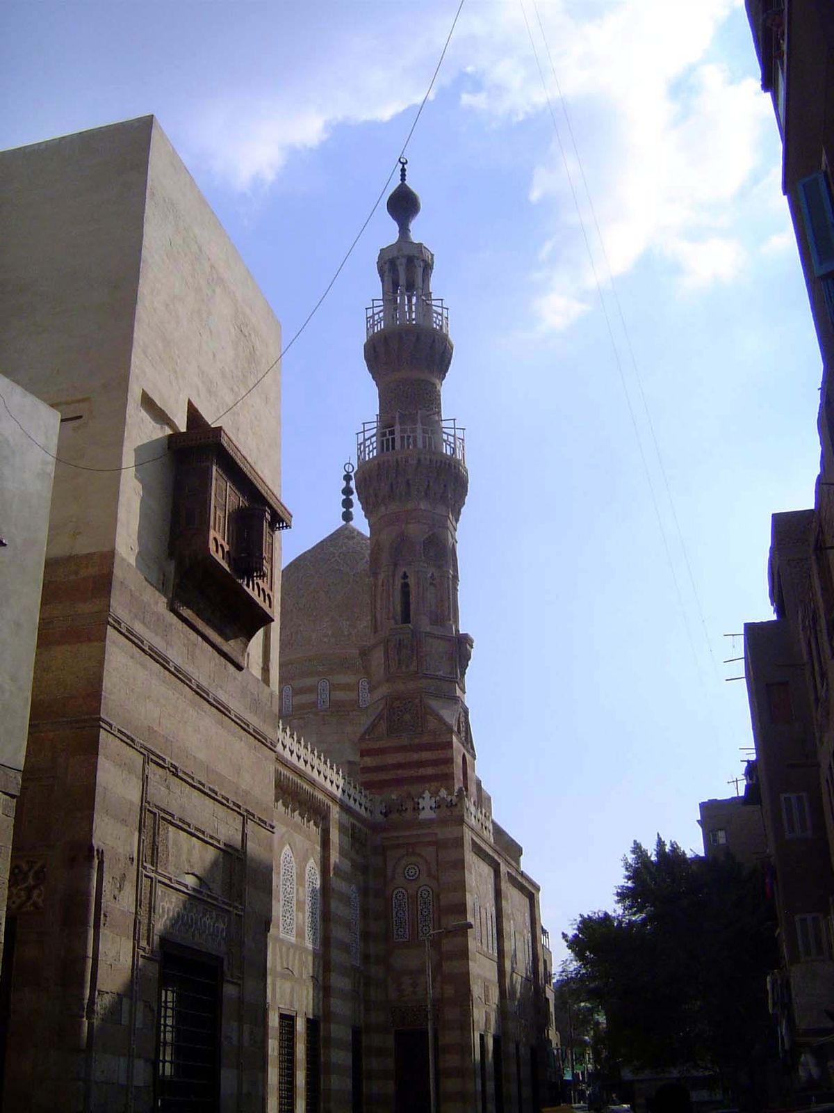 No. 218 The Mosque of Sarghatmish, built in 1356 by an amir of al-Nasir Muhammed. This is the mosque previously seen rising about the ziyada