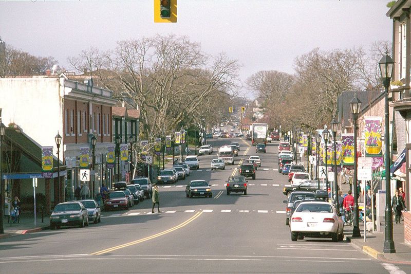 Oak Bay Avenue, Ground Zero for Anglophiles. Still, motorists really do stop for pedestrians, the streets are clean, and you can walk to mos