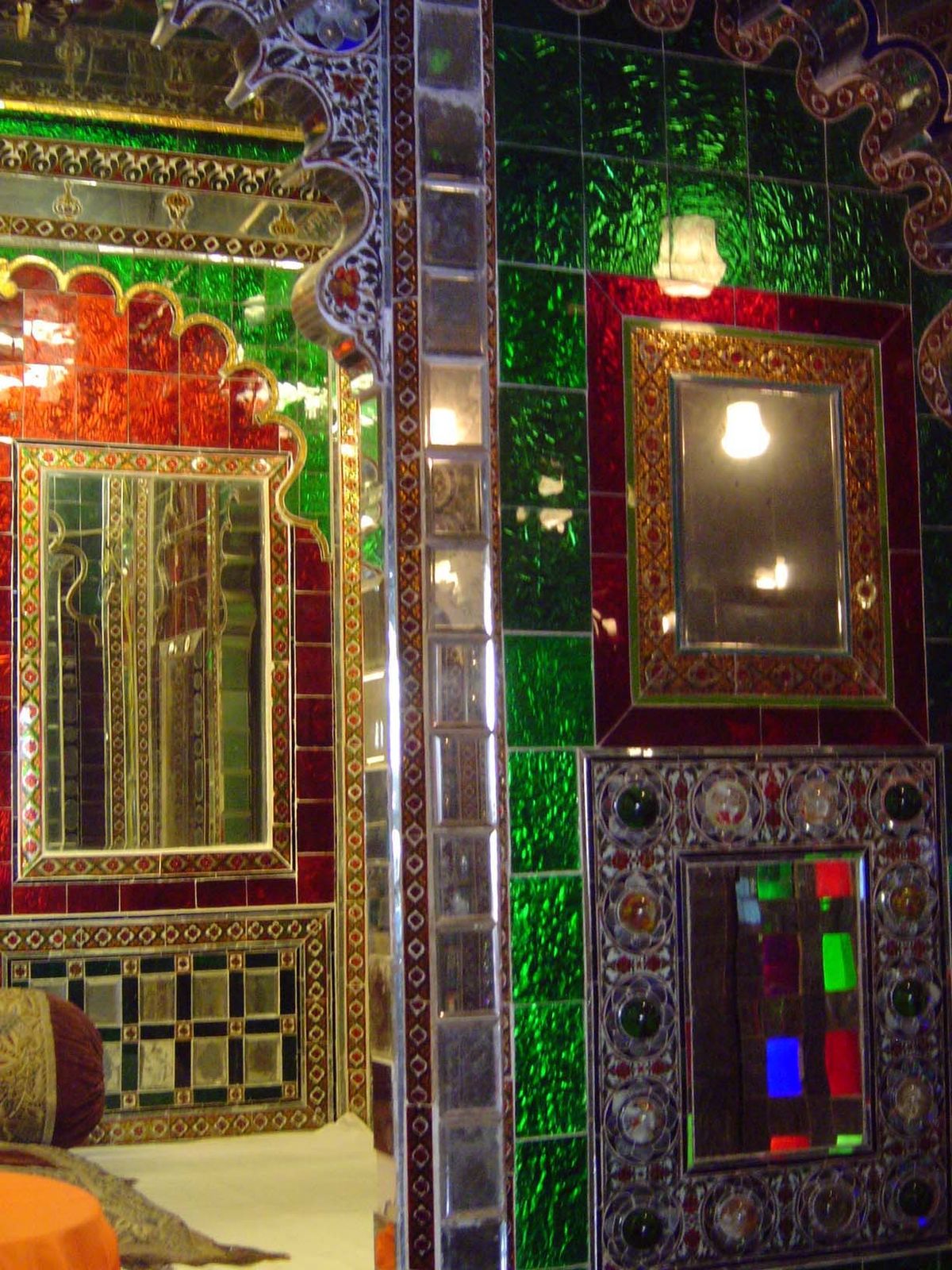 The Moti Mahal, also from the 1620s. The name means Pearl Hall, but the walls are actually clad in mirrors.
