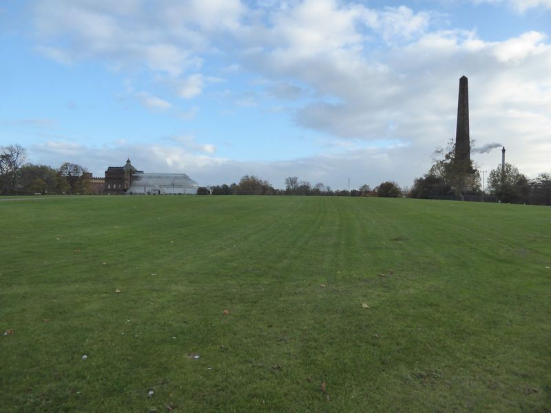 Two minutes farther we arrive at the Glasgow Green, actually the New Green, assembled by purchase during the eighteenth and nineteenth centu