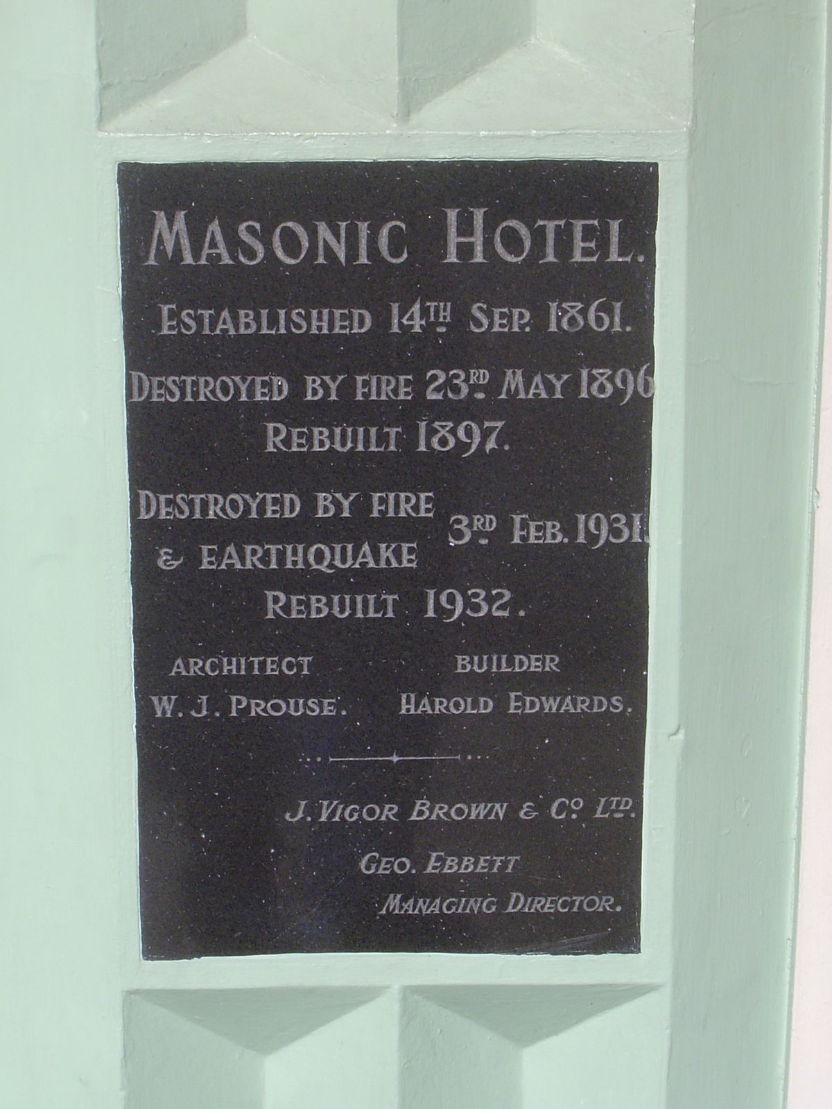 Persistance. Brown served as Napier's member of parliament from 1908 to 1922 and was mayor of Napier for 18 years, including the year of the