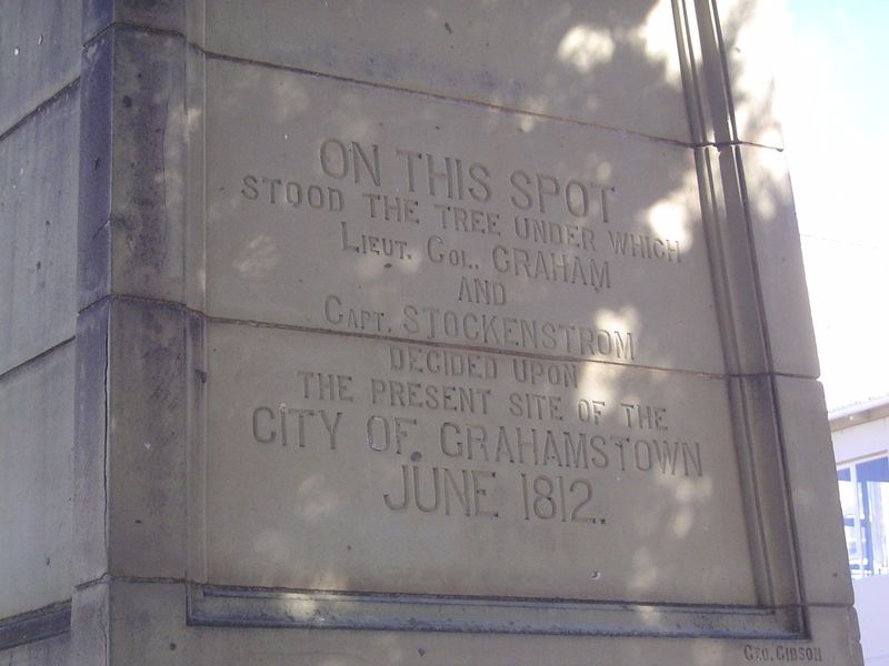 Close to that church, a monument marks the town's founding. It antedates both Port Elizabeth and Durban and was intended to secure the easte