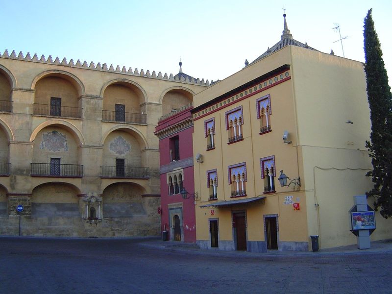 Another view of that wall, on the qibla or Mecca-ward side of the mosque. The city wall is just behind the camera; the entrance to the mosqu