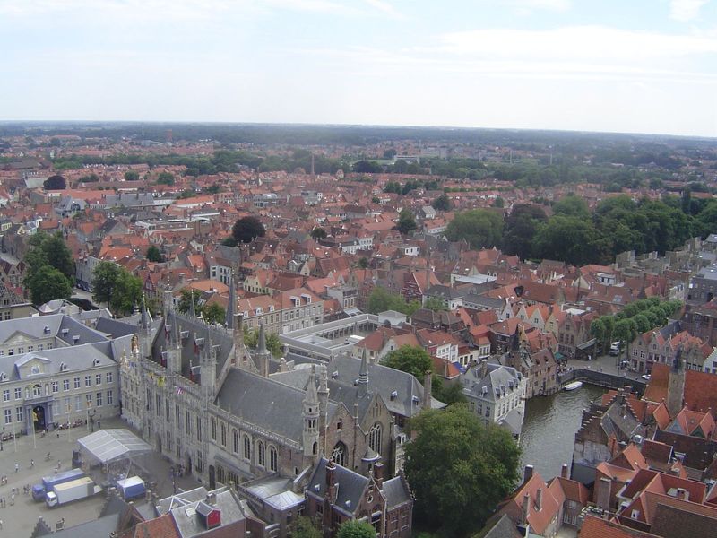 Looking east over the Stadthuis and the canal that once served it, as well as Les Halles.