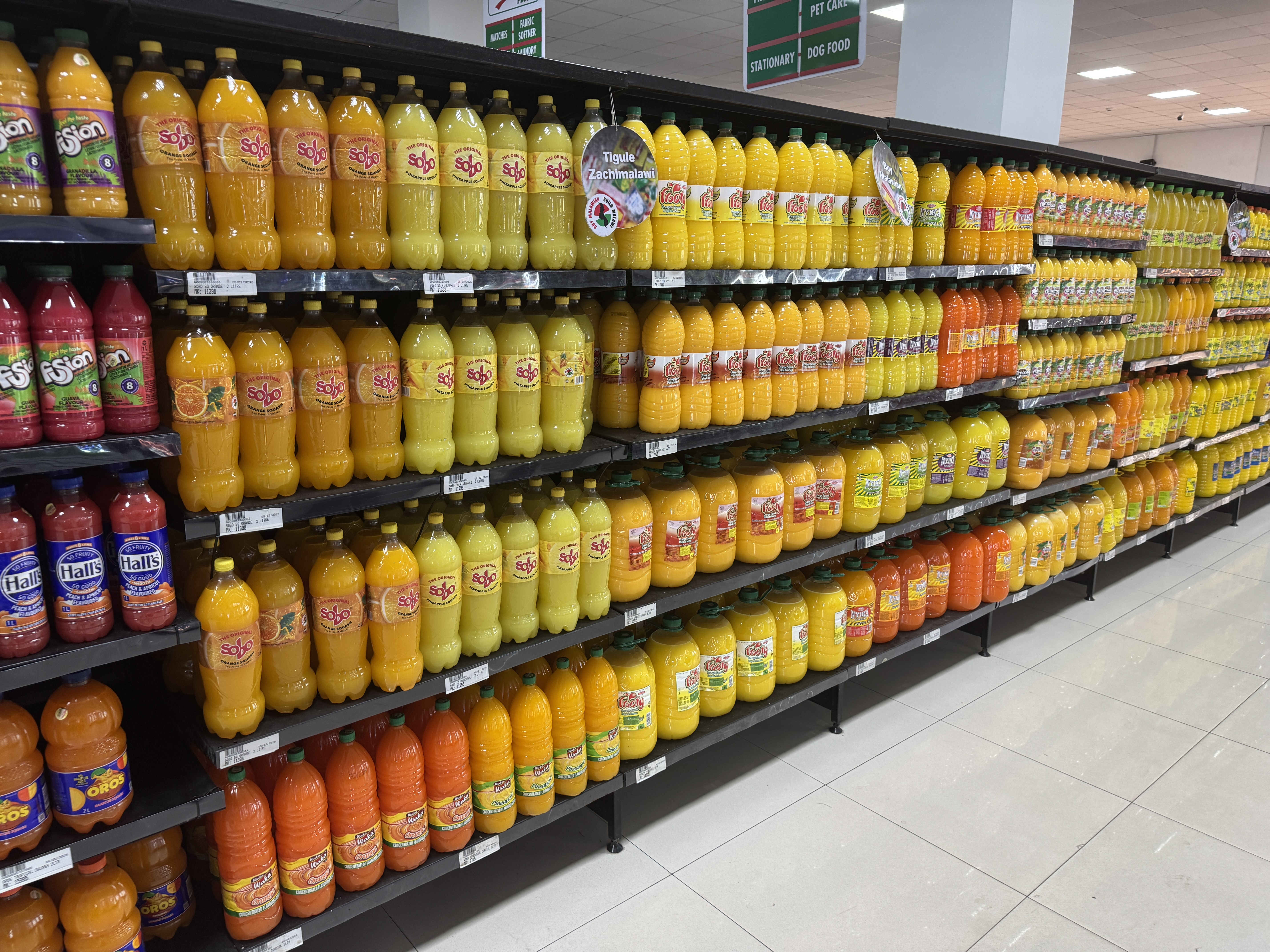 Synthetic drinks.