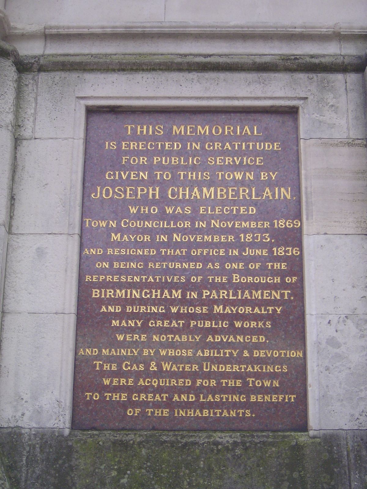 Plaque on the monument.