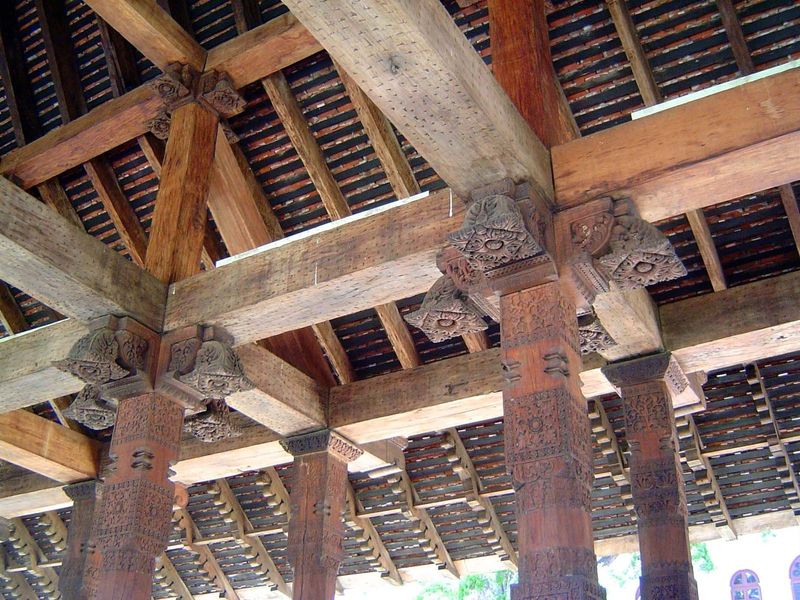 New posts, beams, and capitals.