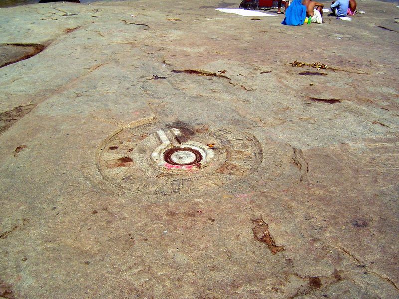 The rocks here are heavily inscribed.
