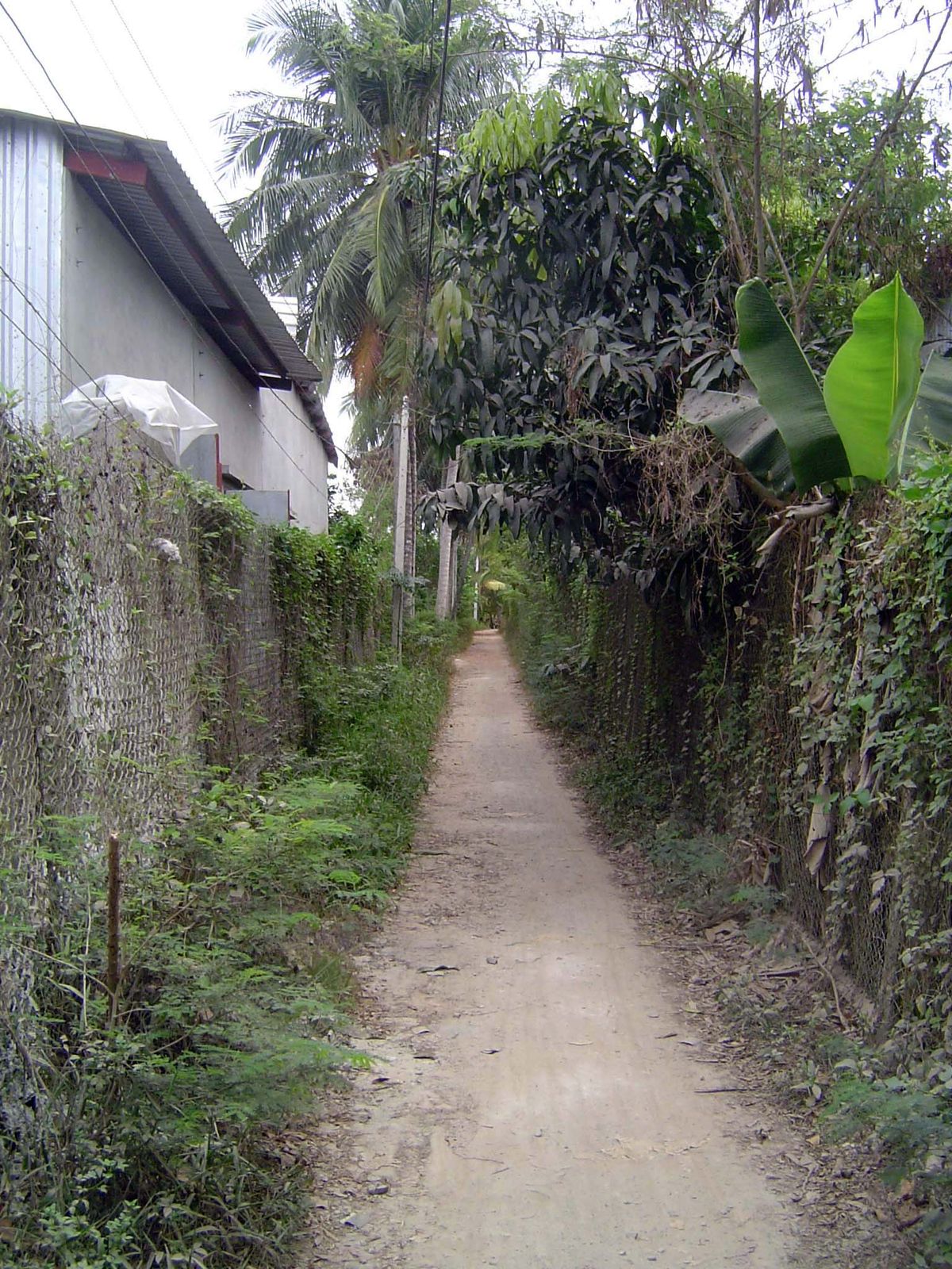 Park the car and follow the path.