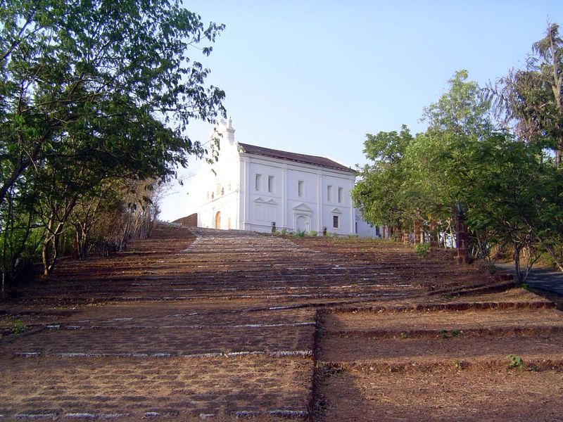 Perhaps a mile away, there's a hill atop which stands the Church of Our Lady of the Mount. Like many churches in Goa, it's been inactive for