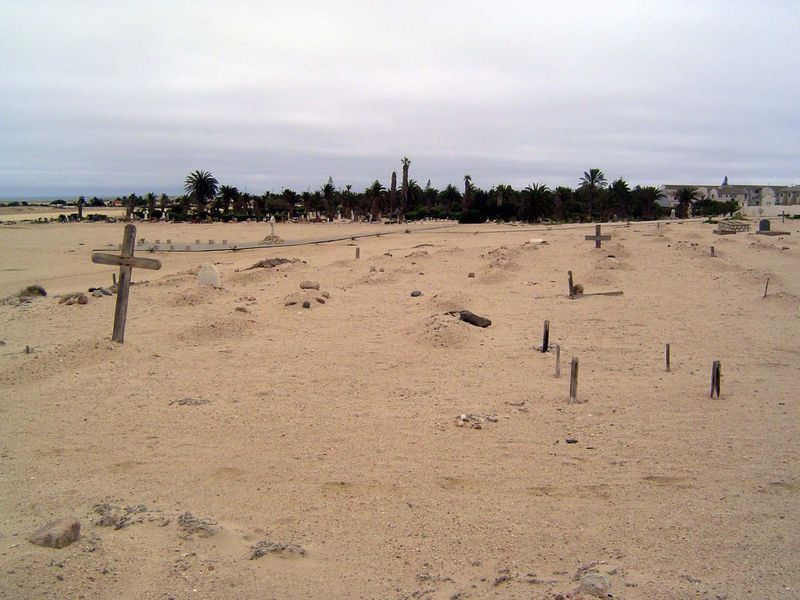 The distinction between European and African graves is about as stark as you can imagine.