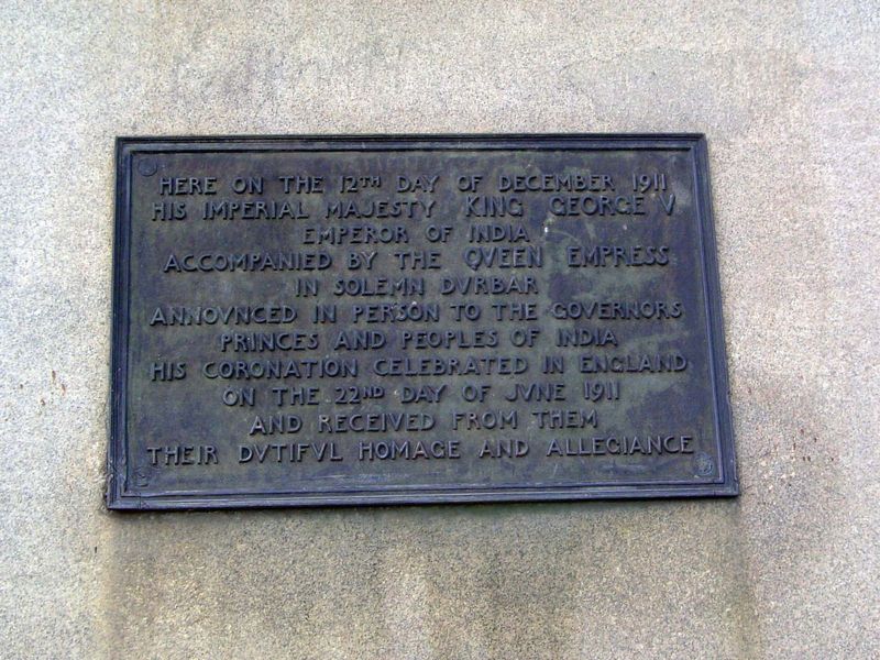 The plaque on the obelisk.