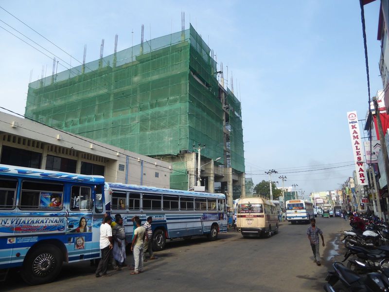 There's no shortage of buses, and here's some new construction, probably funded by overseas Tamils who have no intention of forgetting where