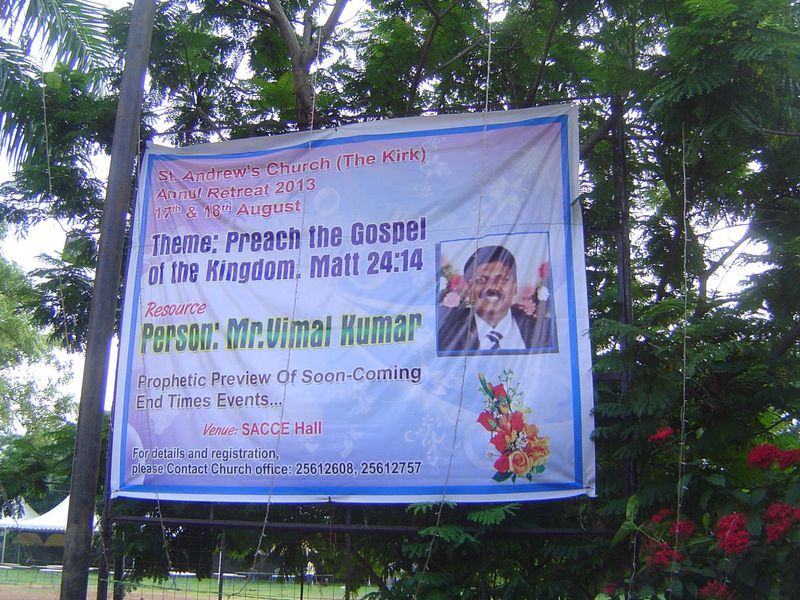 Outside, preparations are in motion for a special event.