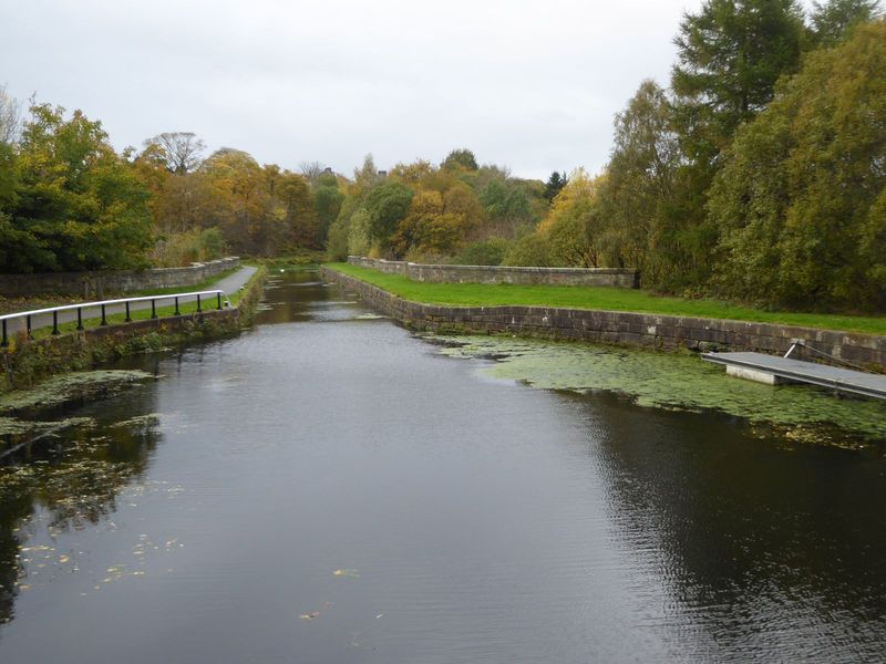 If we went from the Kibble Palace to the Winter Garden we'd have to cross the Forth and Clyde Canal. It's about 35 miles long and runs from 