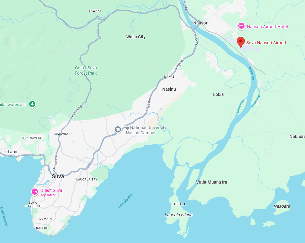 About a third of the people on Viti Levu live in or next to Suva, the capital, whose suburbs reach out to the airport.