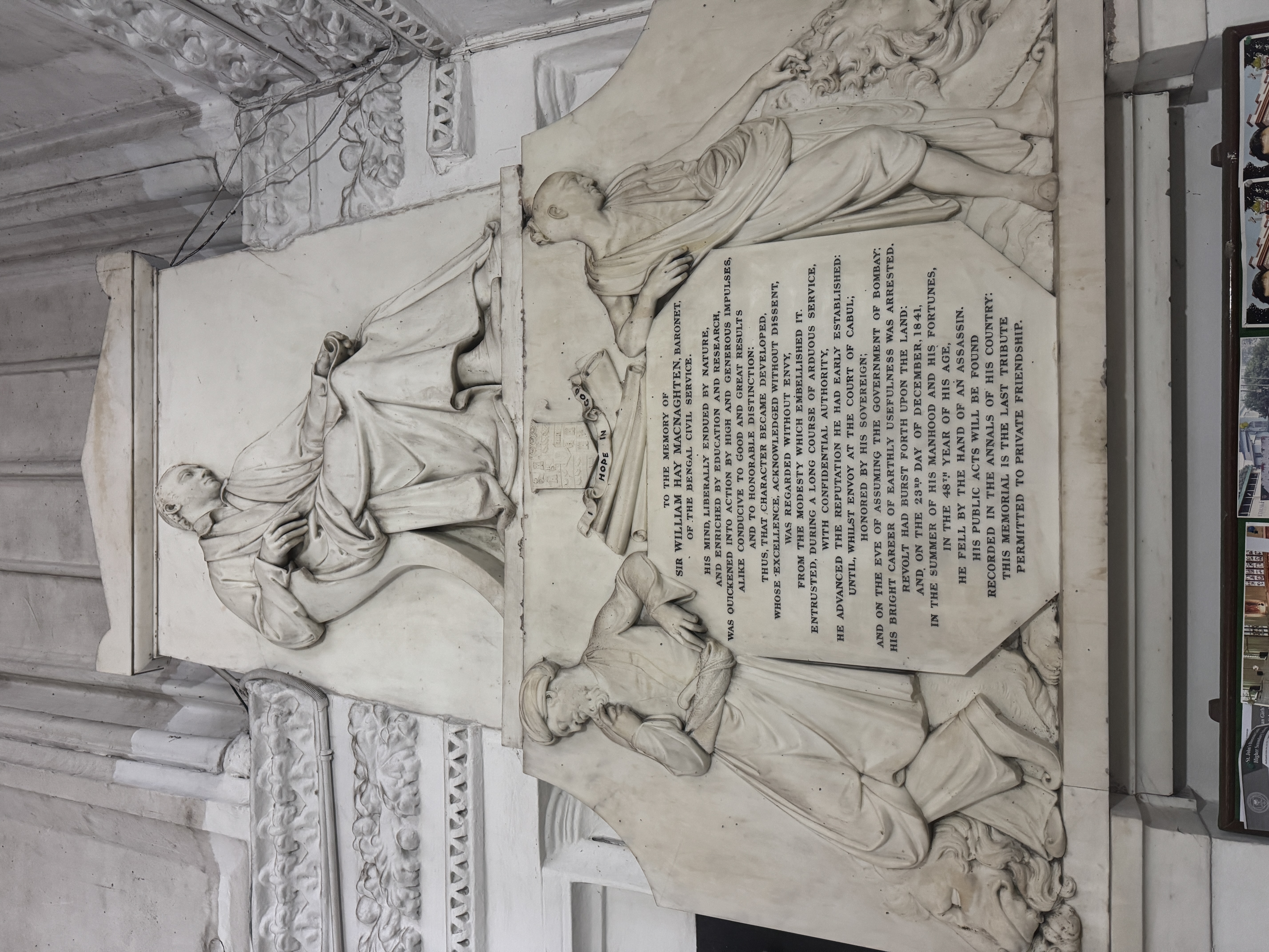 I said that the British were mostly here making careers for themselves.  Take this memorial, in the same church, to William Hay MacNaghten, 