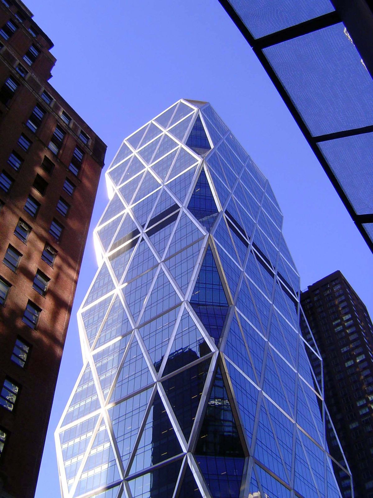 The Hearst Building's "diagrid," or "diagonal grid" exoskeleton. I forget the phylum to which entomologists assign this creature.