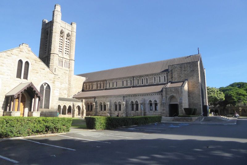 Kamahameha IV and Queen Emma, however, belonged to the Church of England, which explains St. Andrews Cathedral. The shell was completed in 1