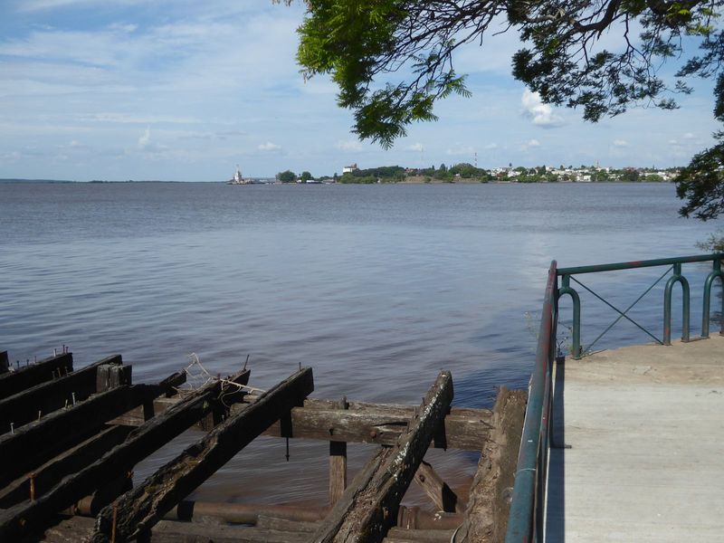 View from the dock back toward the town of Fray Bentos. Did Vestey ever visit? Good question. Did his wife, the whip-smart Evelyn, born and 