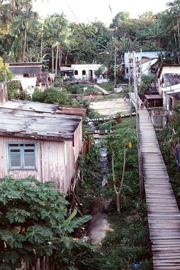 Settlement encroaches on one of these seasonally flooded ravines. In high water, the scene must turn into a village in a lake.