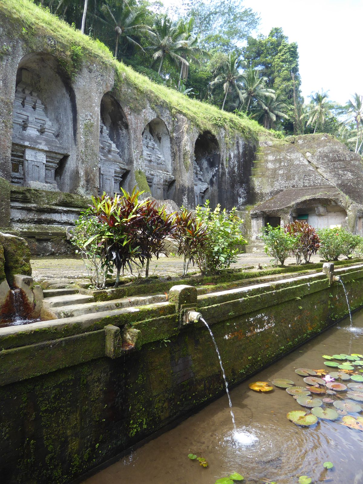 The "doors" at the base of each temple are blind and have never opened into anything. One would like to believe that the water has been flow