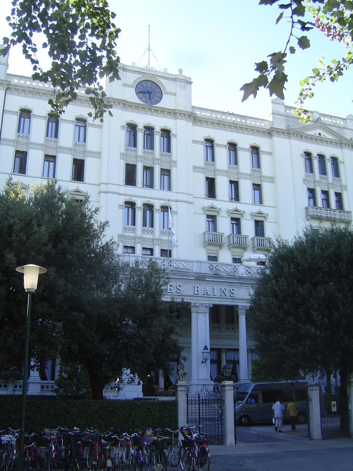 The Hotel Des Bains, designed by Francesco Marsich and opened in 1900, was the setting for Mann's Death in Venice. It's still fairly stiflin