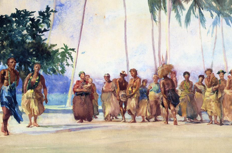 Henry Adams and John La Farge spent a few months in Samoa in 1890.  They loved the place, and La Farge painted up a storm.   Here, at the sa