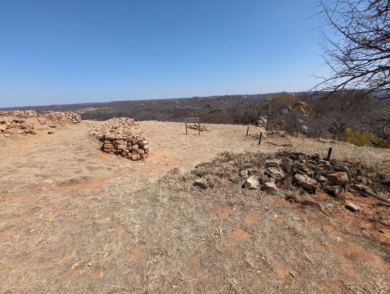 Does have a nice view, which is westward. The sign says "King's Platform," indicating the site of huts once constituting the king's palace.