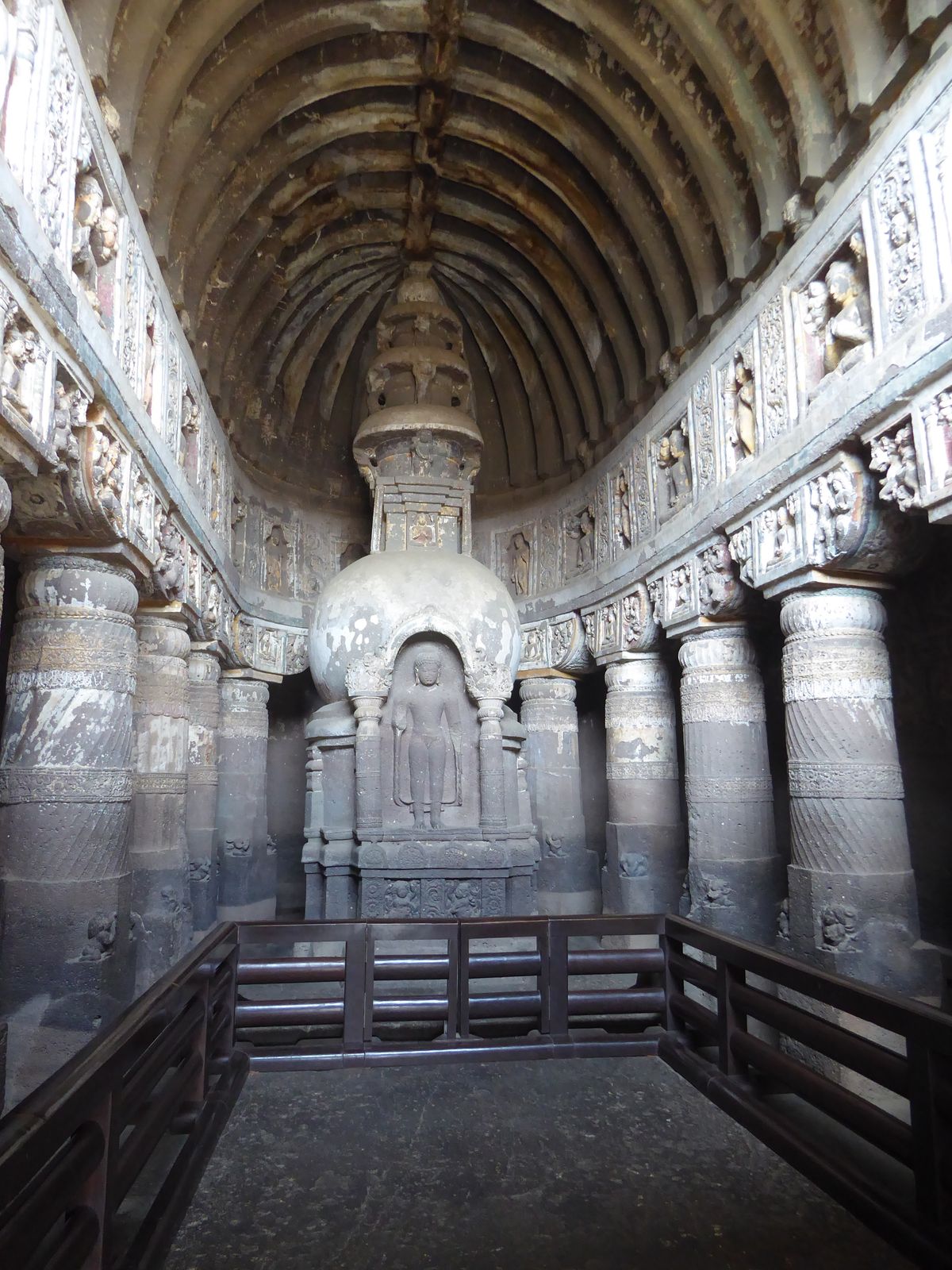 A little different, eh? This is Cave 19, five hundred years later than Cave 10 and built in an era when worship of the Buddha had replaced c