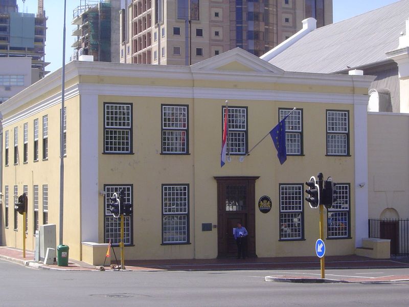 Two doors away, this is the so-called Lutheran House, now the Dutch embassy. It was built as a rent-house for the Lutheran church next door 