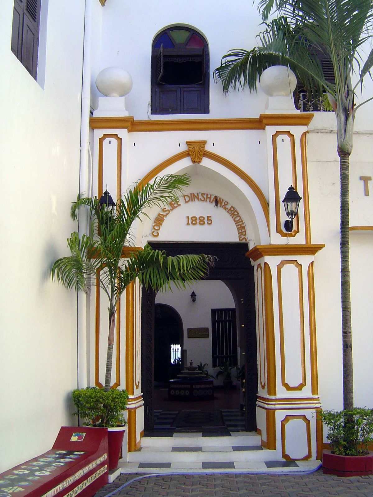 And still more, this one in the house of Cowasjee Dinshaw, a Parsee from Surat. Dinshaw 1827-1900 was based in Aden but had offices in Momba