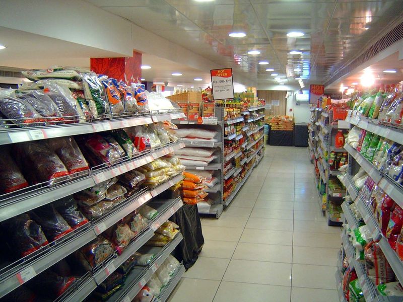 Lots of packaged foods, many perhaps most of which would be unfamiliar to a shopper in the United States.