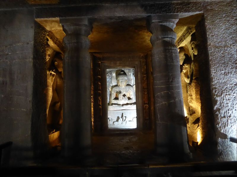 It holds the largest Buddha at Ajanta. How's that for a meaningless fact? Trouble is, guides just exude such trivia.