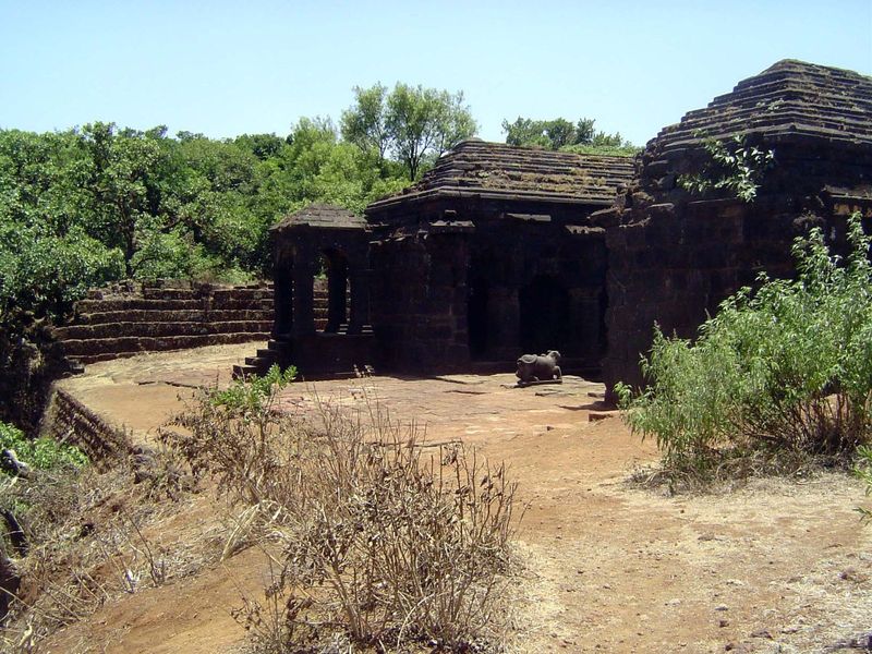 At that spot, on the lip of the plateau, there's a temple that is supposed to represent the origin of the great Krishna River.