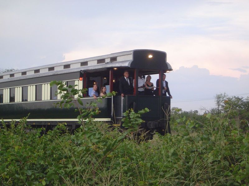 And catered to at the high end with the Royal Livingstone Express. It doesn't go very far, but it does stop sometimes on the bridge. It also