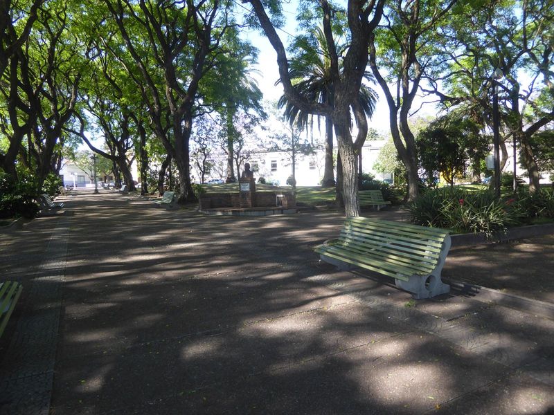 A shady park across the street. Fray Bentos may have been nearly a company town, but it wasn't strictly utilitarian.