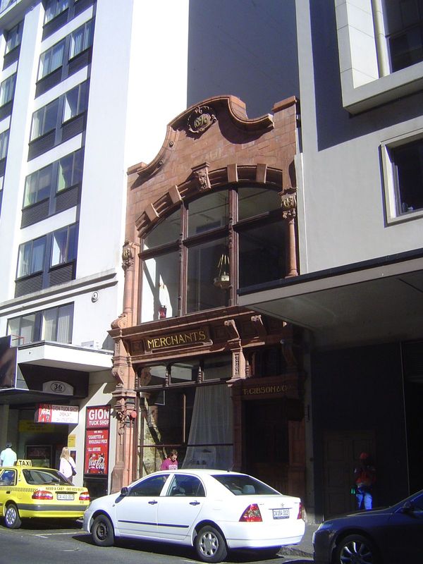 Despite the prominent date, the building dates from 1904, according to Desmond Martin Walking Long Street, 2007, p. 27. Now an art gallery, 