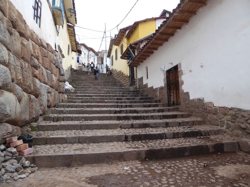Notice the wall on the left, a low-key introduction to the spectacular Inca stonework that survived the Spanish.