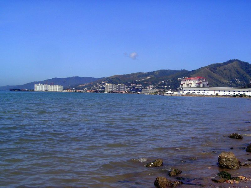 Looking north to Chaguaramas, site of a U.S. Navy base in and after World War II.