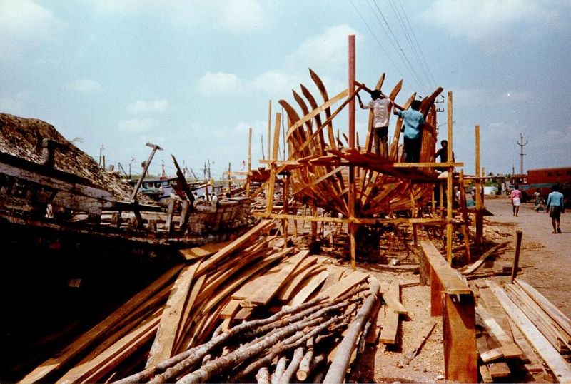 An earlier stage of construction.