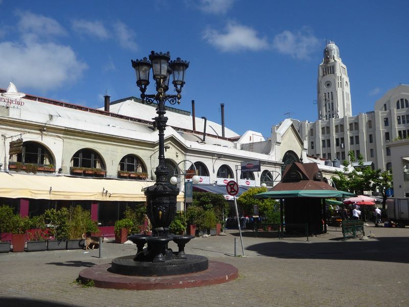 Here's something even earlier, the Mercado del Puerto, an iron barn cast by the Union Foundry of Liverpool and opened in 1868 by President L