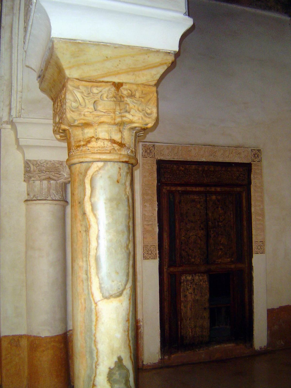 Marble column.