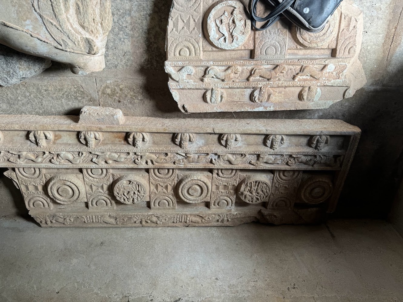 Here's a bit of the trim that once wrapped one of the ayaka platforms on the mahastupa.