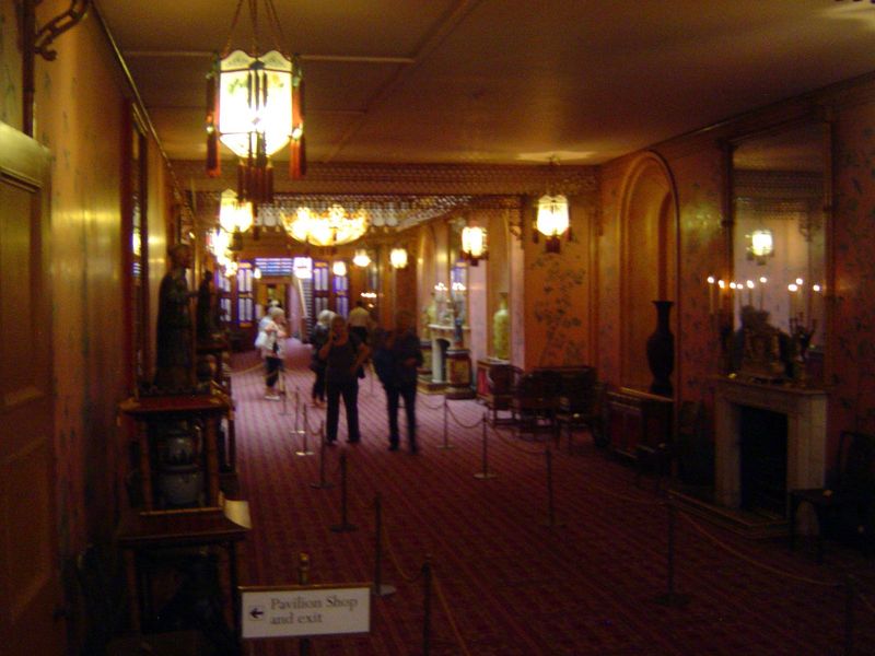 The extravagant east facade was added to a much more conventional building whose main corridor is now trimmed with some of the original chin