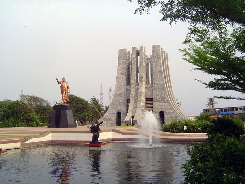 Nkrumah himself keeps walking, in this case away from his own monument.